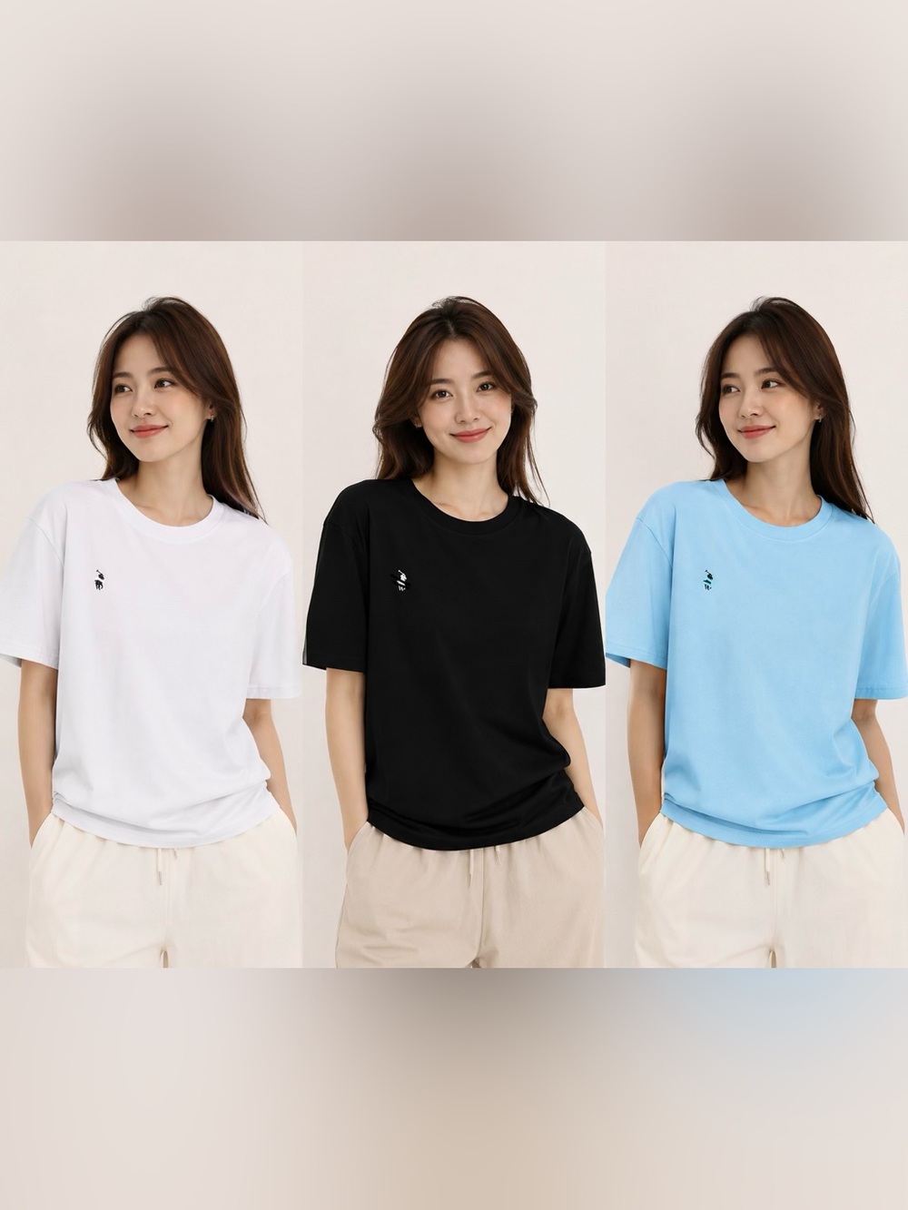 Classic Short-Sleeve Women’s Tee - White, Black, Light Blue